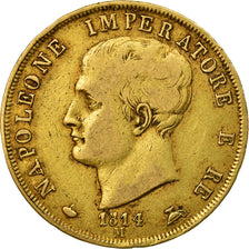 Monnaie, États italiens, KINGDOM OF NAPOLEON, Napoleon I, 40 Lire, 1814, Milan