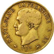 Moneta, DEPARTAMENTY WŁOSKIE, KINGDOM OF NAPOLEON, Napoleon I, 40 Lire, 1814