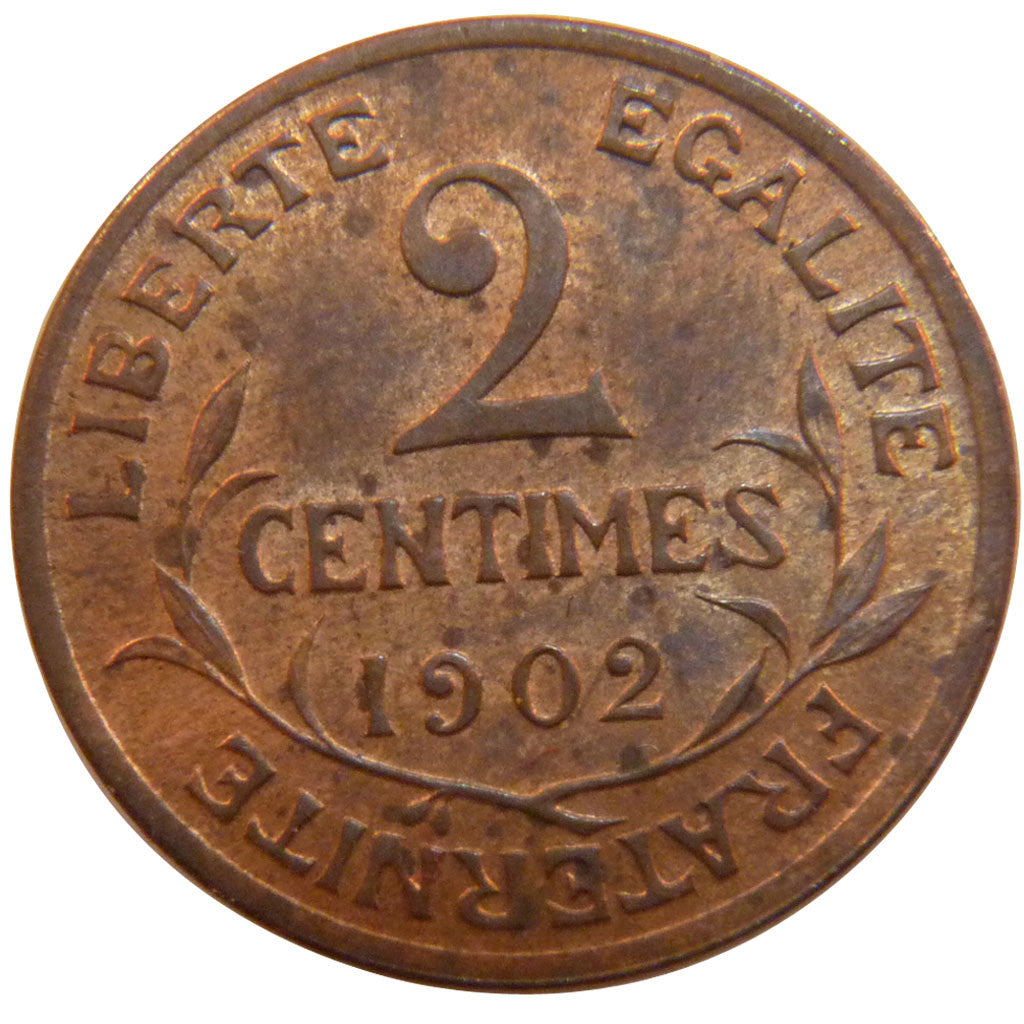 FRANCE, Dupuis, 2 Centimes, 1902, Paris, KM #841, MS(60-62), Bronze, 20.2,...