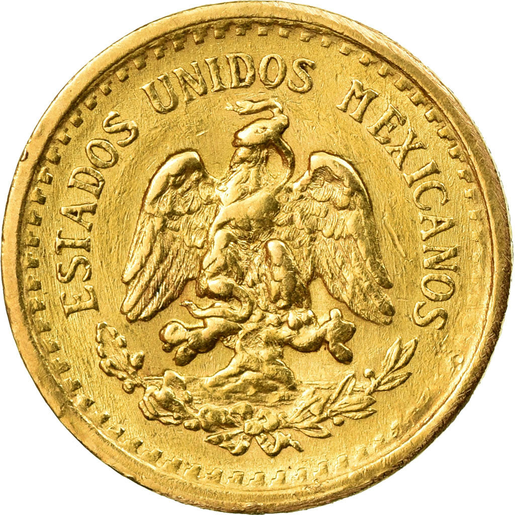 Munten, Mexico, 2-1/2 Pesos, 1945, Mexico City, ZF+, Goud, KM:463