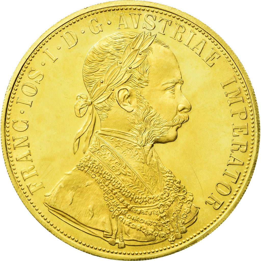 Coin, Austria, Franz Joseph I, 4 Ducat, 1915, Vienne, Official restrike, MS(64)