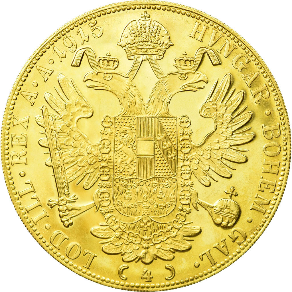 Coin, Austria, Franz Joseph I, 4 Ducat, 1915, Vienne, Official restrike, MS(64)