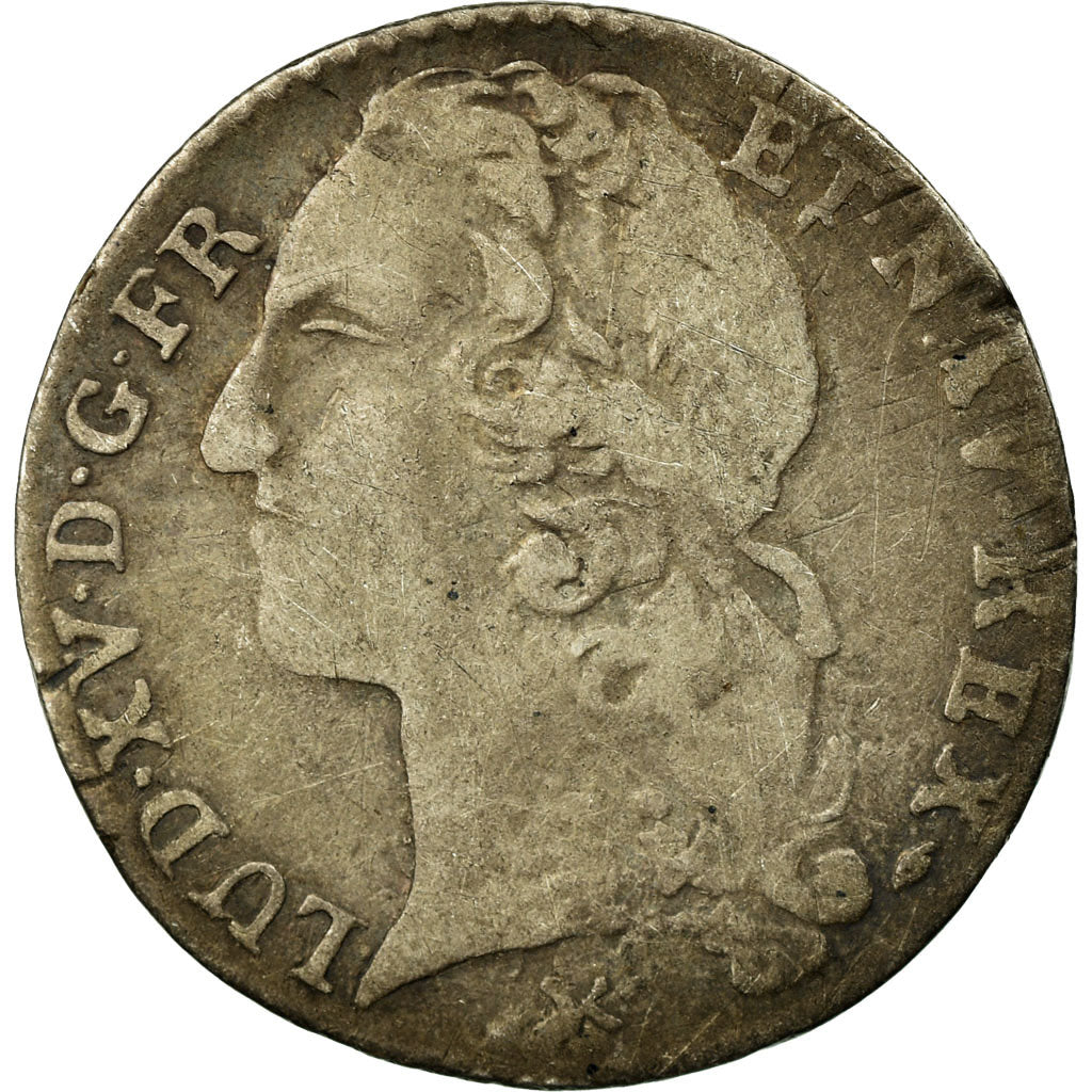 Monnaie, France, Louis XV, 1/10 Écu au bandeau, 1742, Rouen, TB, Argent