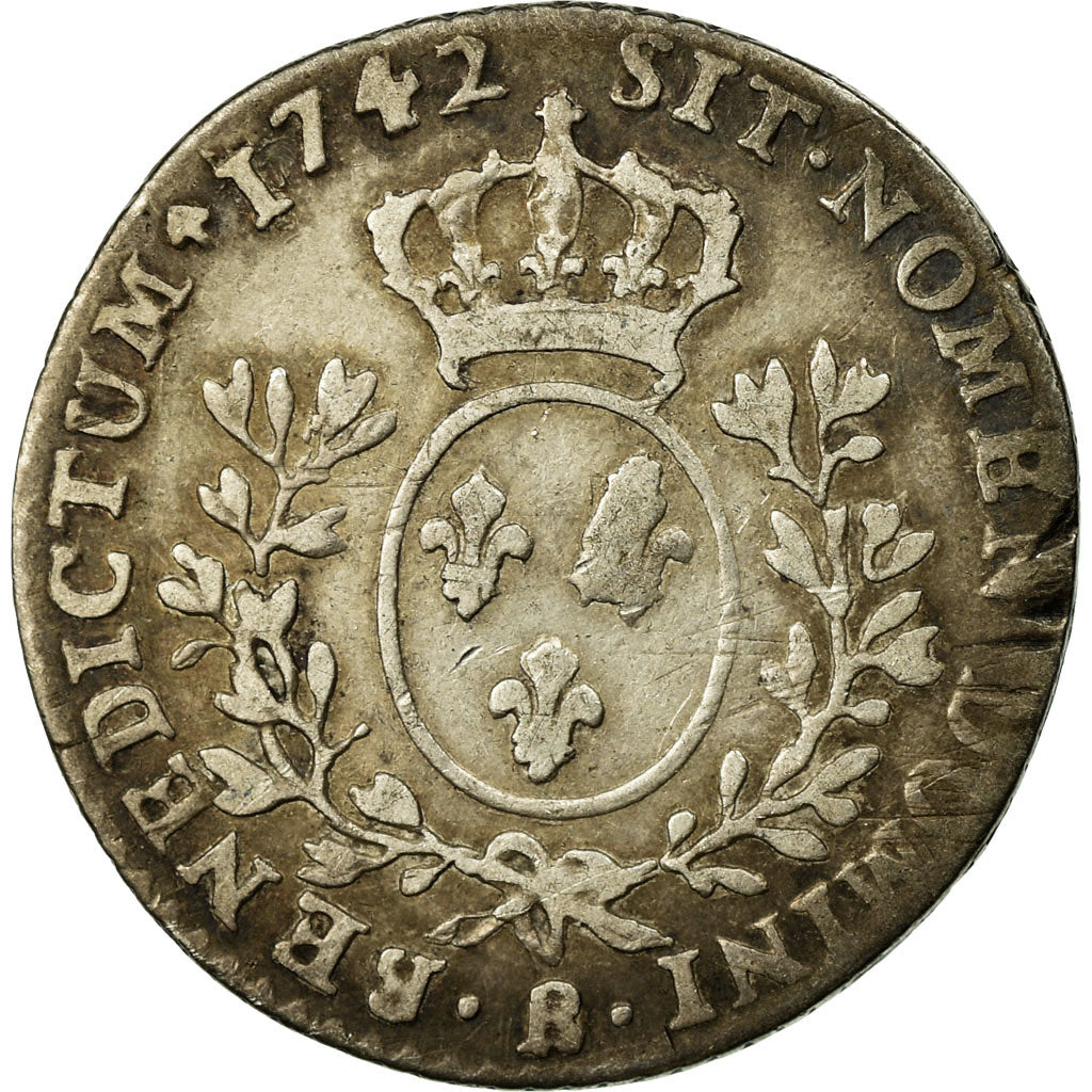 Monnaie, France, Louis XV, 1/10 Écu au bandeau, 1742, Rouen, TB, Argent