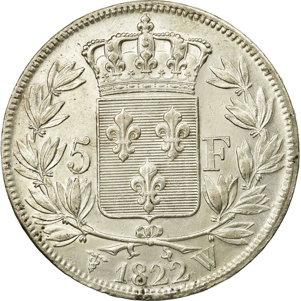 Monnaie, France, Louis XVIII, 5 Francs, 1822, Lille, SUP, Argent, Gadoury:614