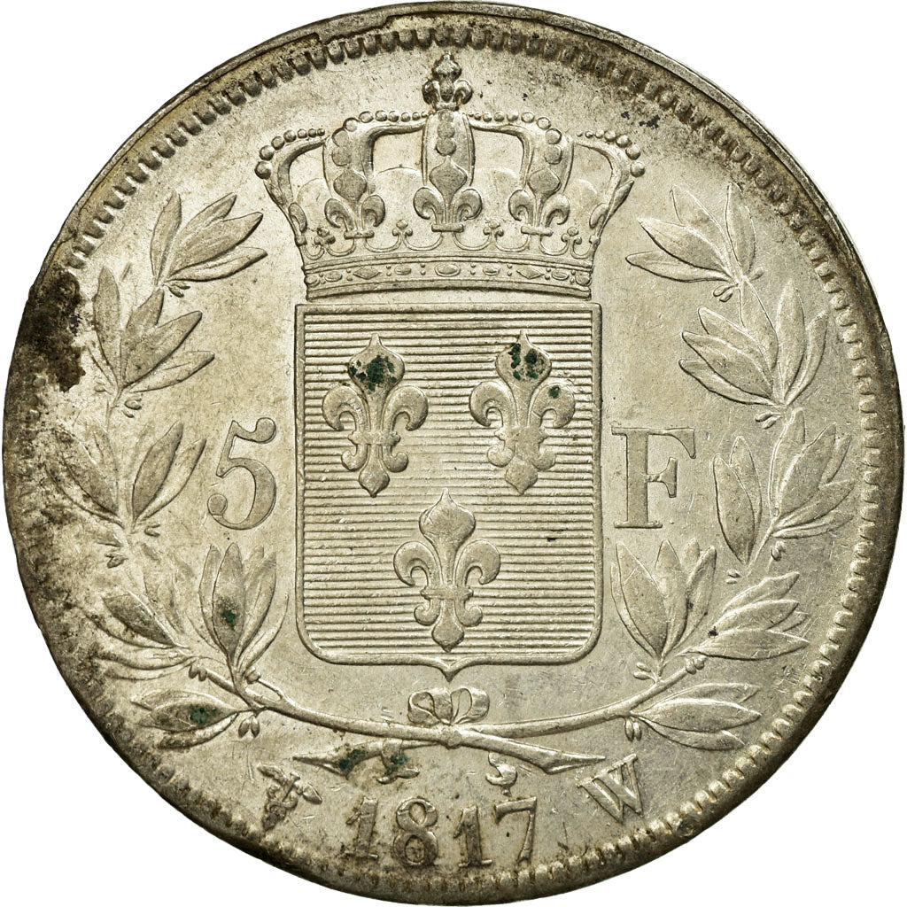 Coin, France, Louis XVIII, 5 Francs, 1817, Lille, AU(50-53), Silver, KM:711.13