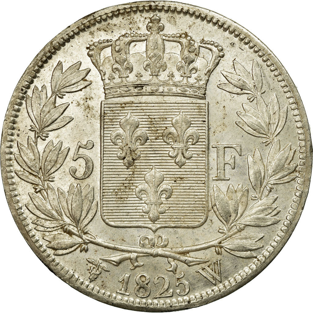 Coin, France, Charles X, 5 Francs, 1825, Lille, MS(60-62), Silver, KM:720.13