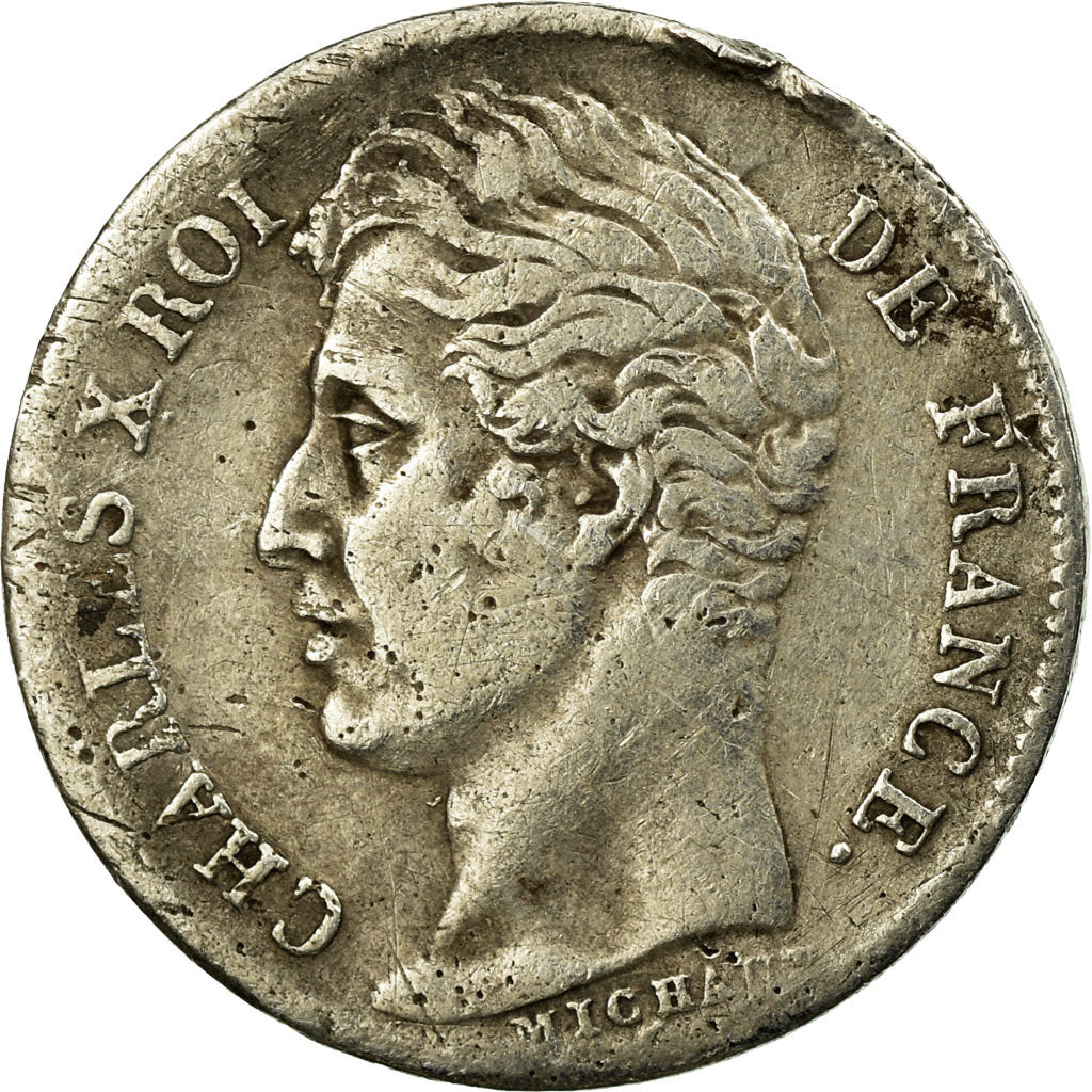 Munten, Frankrijk, Charles X, 1/2 Franc, 1829, Rouen, FR+, Zilver, Gadoury:402