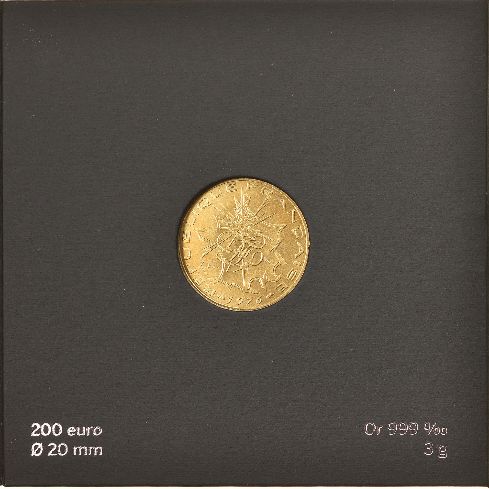 France, 200 Euro, Pièce d'Histoire, 2019, Paris, MS(65-70), Gold