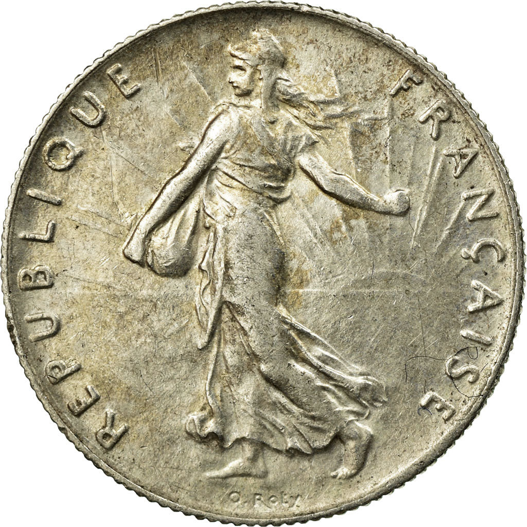 Coin, France, Semeuse, 50 Centimes, 1918, Paris, AU(50-53), Silver, KM:854