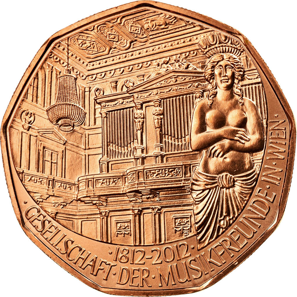 Moneta, Austria, 5 Euro, 2012, Vienna, MS(65-70), Miedź, KM:3206