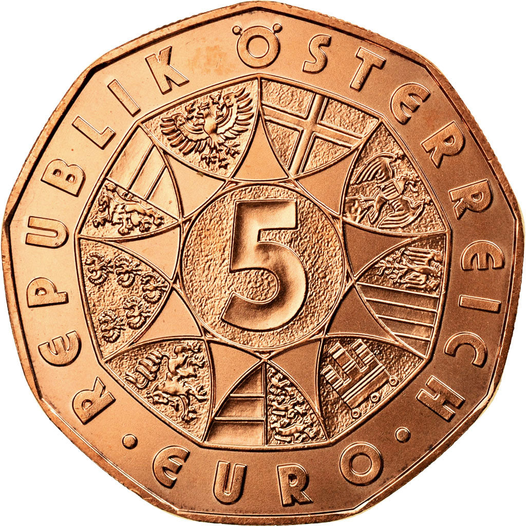 Moneta, Austria, 5 Euro, 2012, Vienna, MS(65-70), Miedź, KM:3206