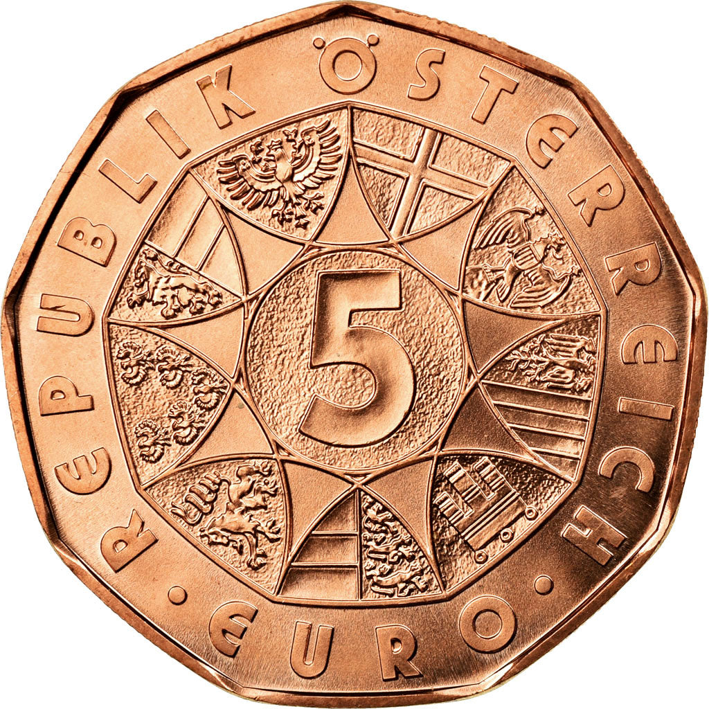 Moeda, Áustria, 5 Euro, 2016, Vienna, MS(65-70), Cobre, KM:3249