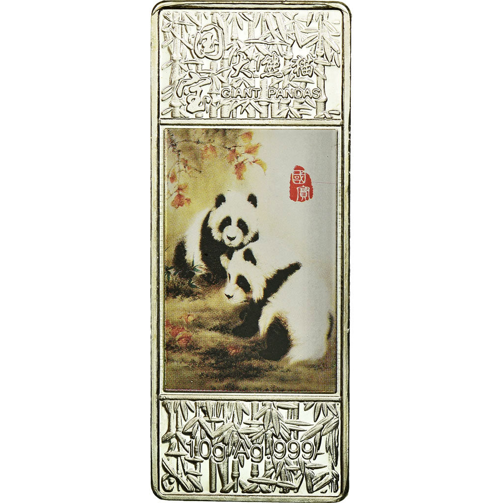 Monnaie, Chine, Giant Pandas, Lingotin argent 10g, FDC, Argent