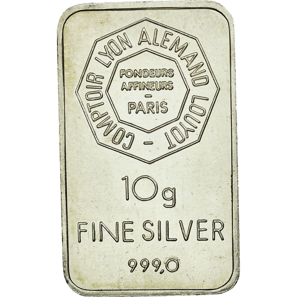 Monnaie, France, Comptoir Lyon Alemand Louyot, Lingotin argent 10g, SPL, Argent