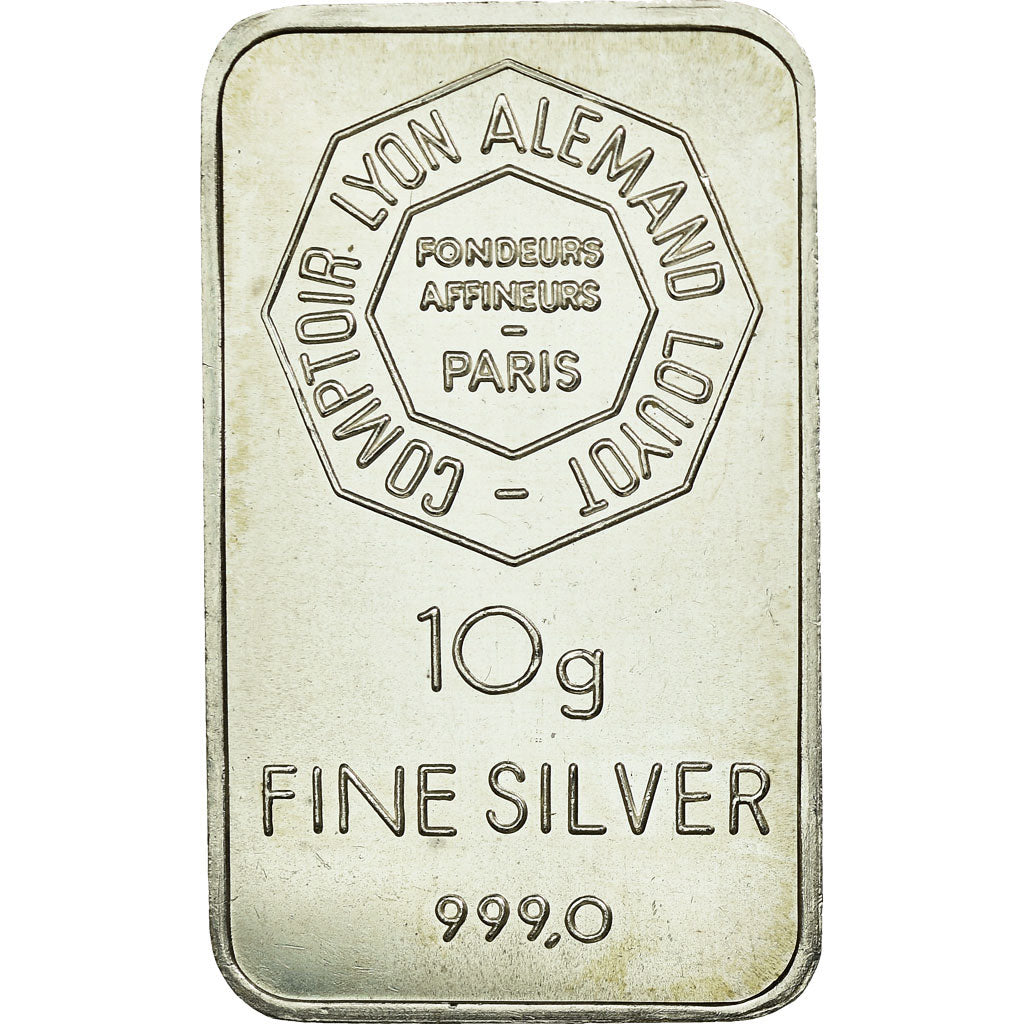 Monnaie, France, Comptoir Lyon Alemand Louyot, Lingotin argent 10g, SPL, Argent