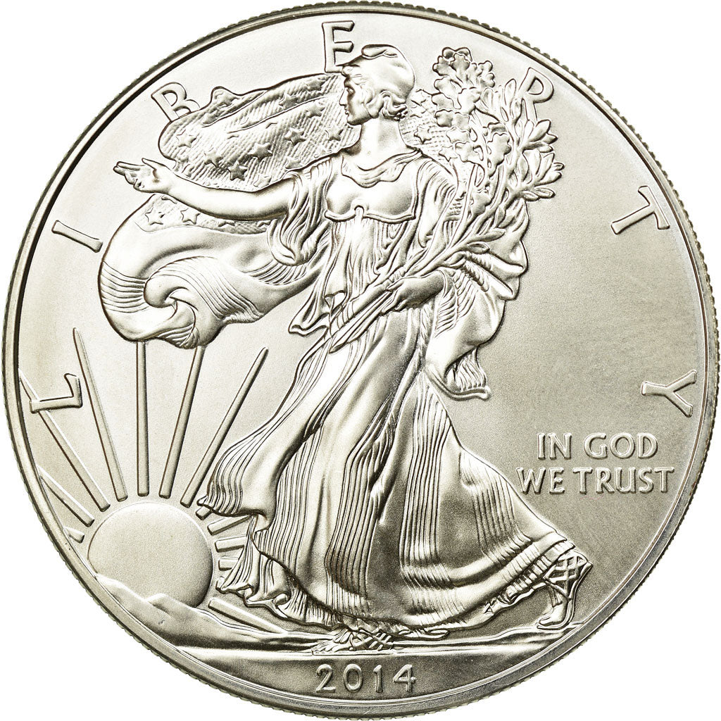 Moneta, USA, Silver Eagle, Dollar, 2014, MS(65-70), Srebro, KM:273