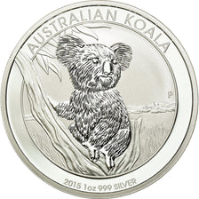 Moeda, Austrália, Australian Koala, Dollar, 2015, MS(65-70), Prata
