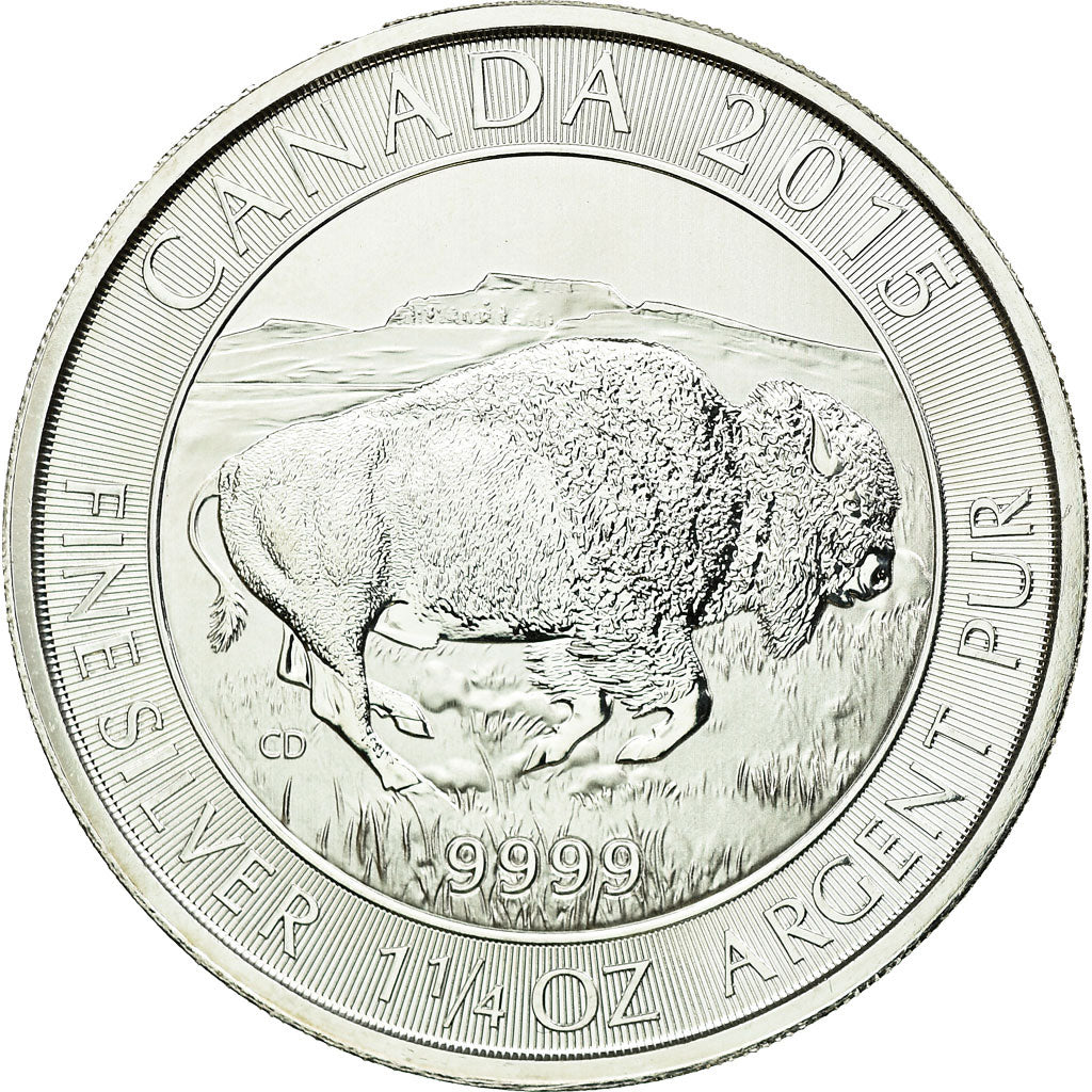 Monnaie, Canada, Elizabeth II, Bison, 1¼ oz, 8 Dollars, 2015, FDC, Argent
