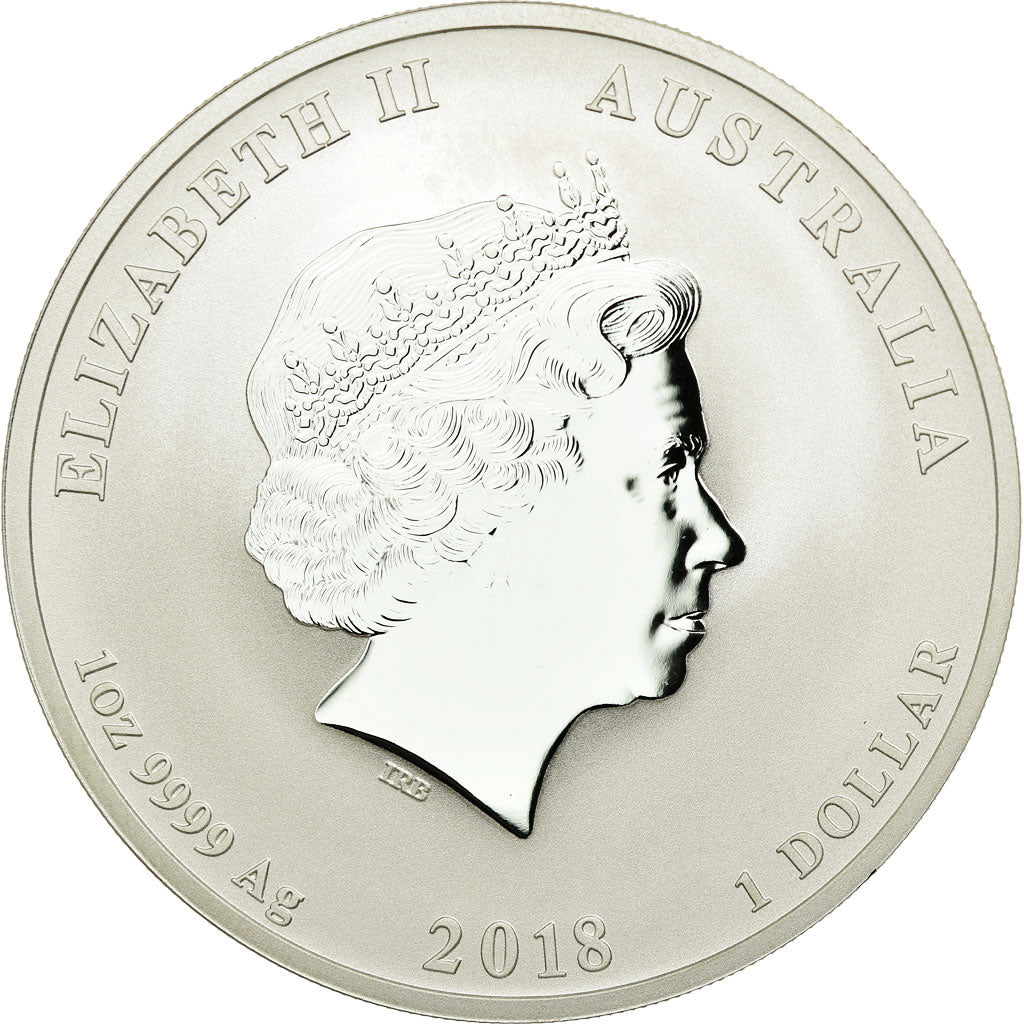 Coin, Australia, Year of the Dog, Dollar, 2018, MS(65-70), Silver