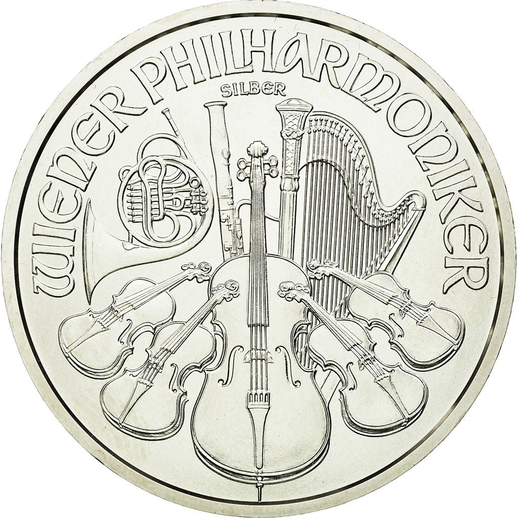 Monnaie, Autriche, Orchestre philharmonique, 1,5 Euro, 2014, FDC, Argent