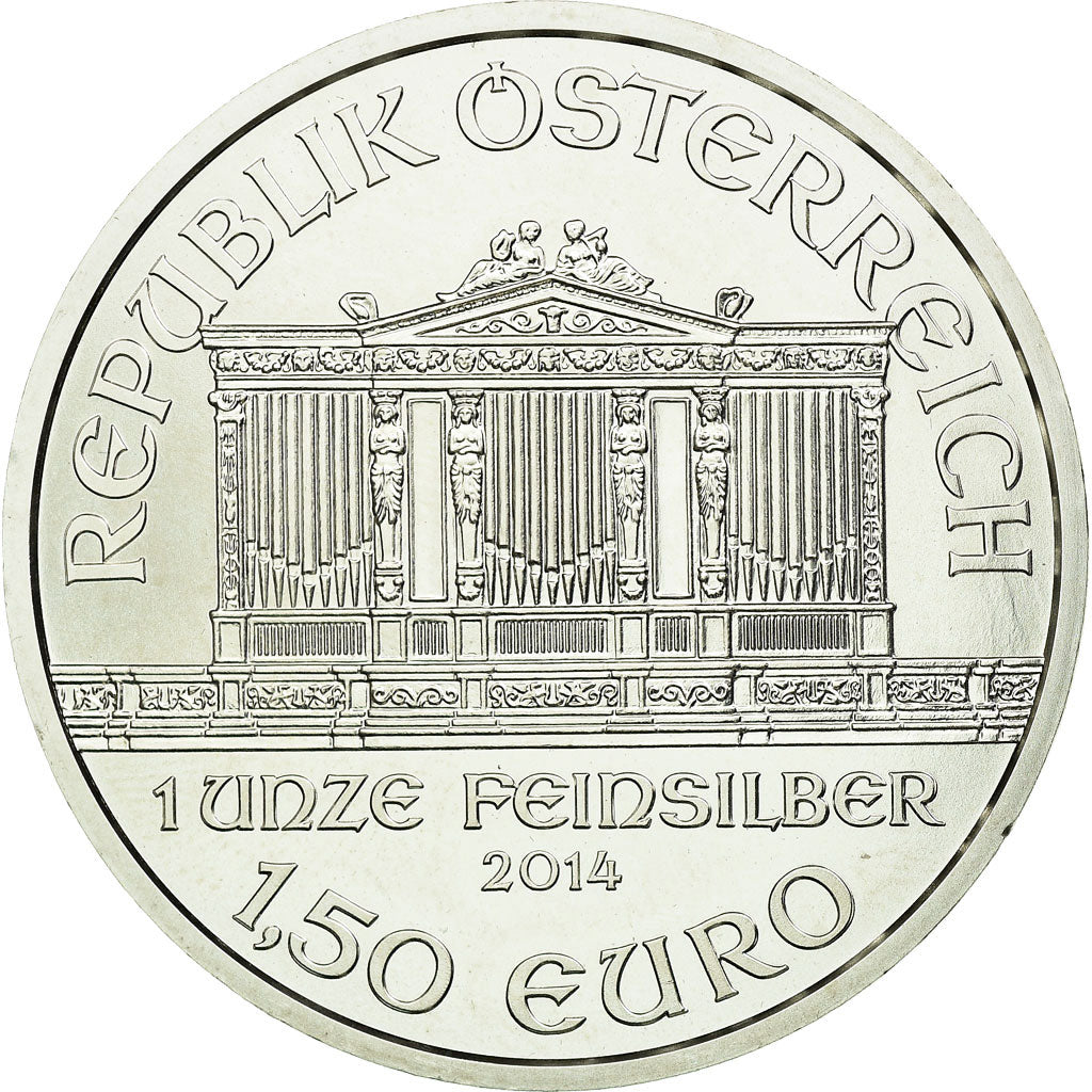 Monnaie, Autriche, Orchestre philharmonique, 1,5 Euro, 2014, FDC, Argent