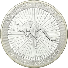 Moeda, Austrália, Australian Kangaroo, Dollar, 2016, MS(65-70), Prata