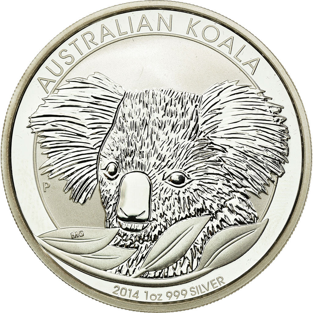 Moeda, Austrália, Australian Koala, Dollar, 2014, MS(65-70), Prata