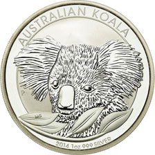 Moeda, Austrália, Australian Koala, Dollar, 2014, MS(65-70), Prata
