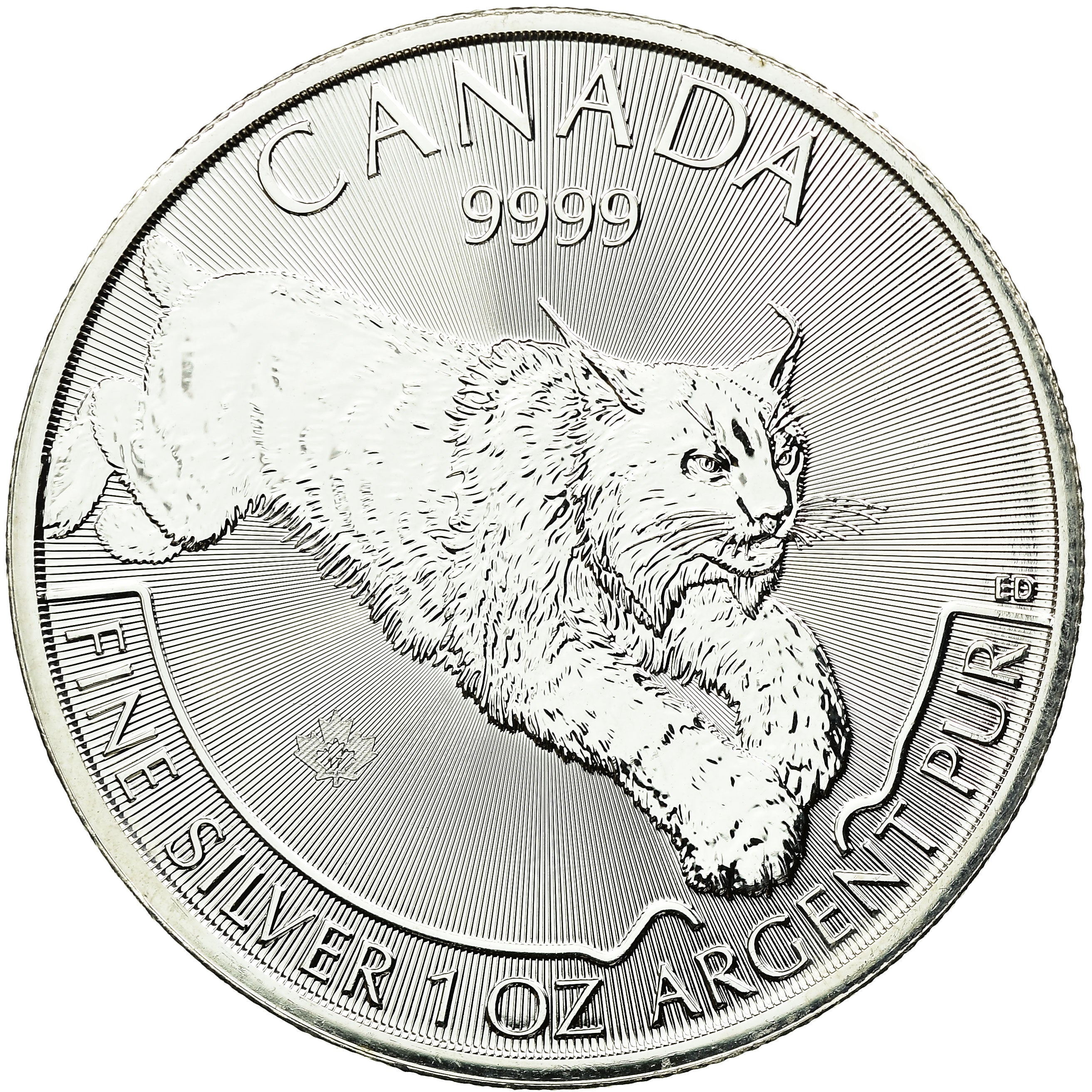 Moneta, Canada, Elizabeth II, Lynx, 5 Dollars, 2017, MS(65-70), Srebro