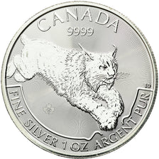 Moneta, Canada, Elizabeth II, Lynx, 5 Dollars, 2017, MS(65-70), Srebro