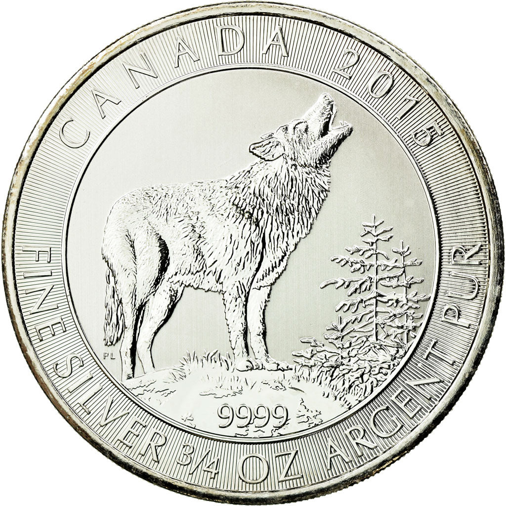 Munten, Canada, Elizabeth II, Grey wolf, 2 Dollars, 2015, FDC, Zilver, KM:1881.1