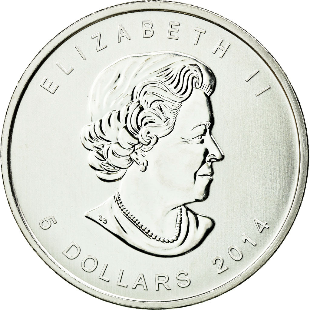 Moneta, Canada, Elizabeth II, Bald Eagle, 5 Dollars, 2014, MS(65-70), Srebro