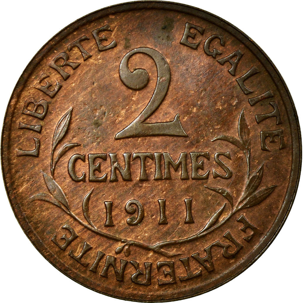 Coin, France, Dupuis, 2 Centimes, 1911, Paris, AU(55-58), Bronze, KM:841
