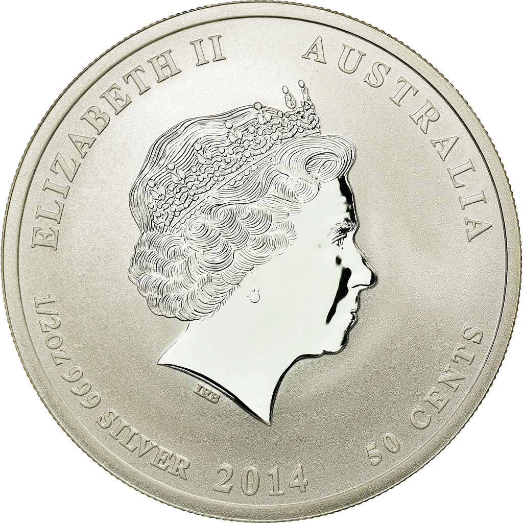 Coin, Australia, Year of the Horse, 50 Cents - 1/2 Oz, 2014, MS(65-70), Silver
