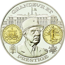 France, Médaille, 2000 ans d'Histoire Monétaire française, Charles de Gaulle