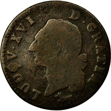 Moneda, Francia, Louis XVI, Sol à l'Ecu, 1782, Orléans, BC, Cobre, Gadoury:350