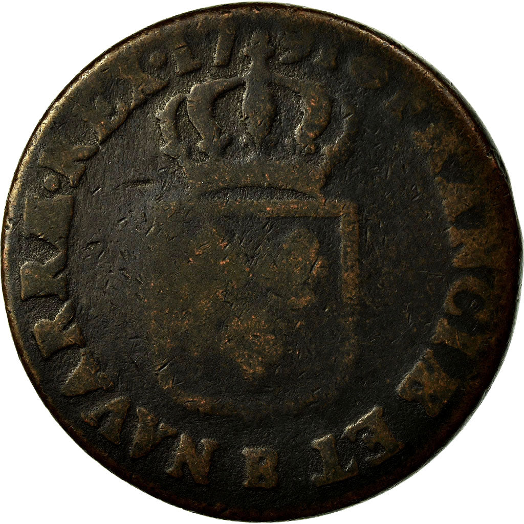 Coin, France, Louis XVI, Sol à l'Ecu, 1791, Rouen, VG(8-10), Copper