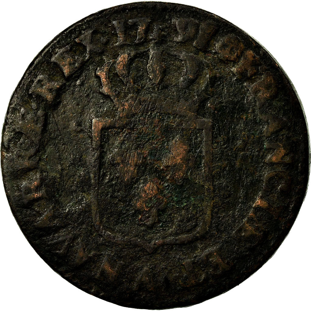 Moneda, Francia, Louis XVI, Sol à l'Ecu, 1791, Paris, BC, Cobre, Gadoury:350