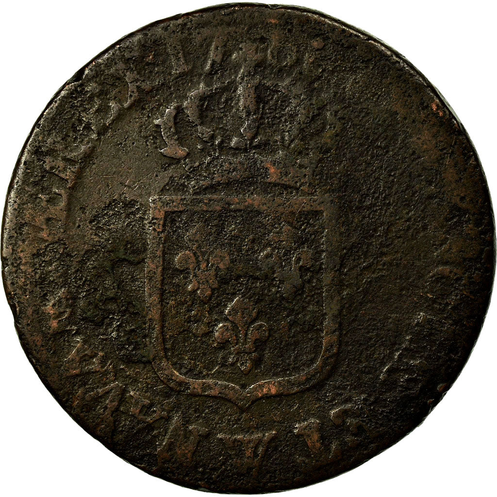 Munten, Frankrijk, Louis XVI, Sol à l'Ecu, Uncertain date, Lille, ZG+, Koper