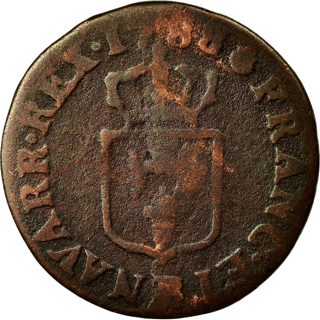 Moneta, Francia, Louis XVI, Liard à l'Ecu, 1788, Rouen, B+, Rame, Gadoury:348