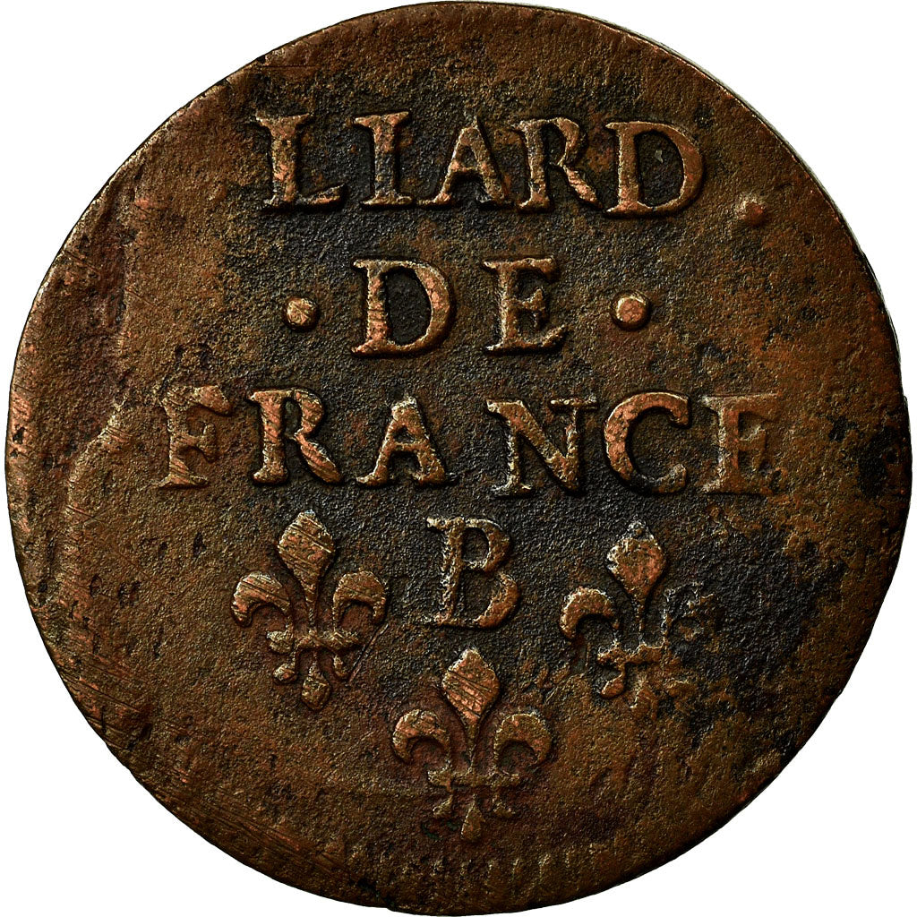 Coin, France, Louis XIV, Liard de France, 1657, Acquigny, VF(30-35), Copper