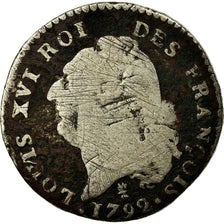 Moneta, Francja, Louis XVI, 15 Sols, 1792, Limoges, VG(8-10), Srebro, KM:604.5