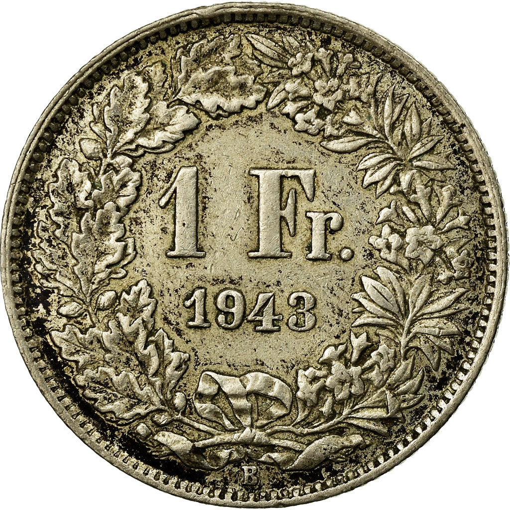 Coin, Switzerland, Franc, 1943, Bern, EF(40-45), Silver, KM:24