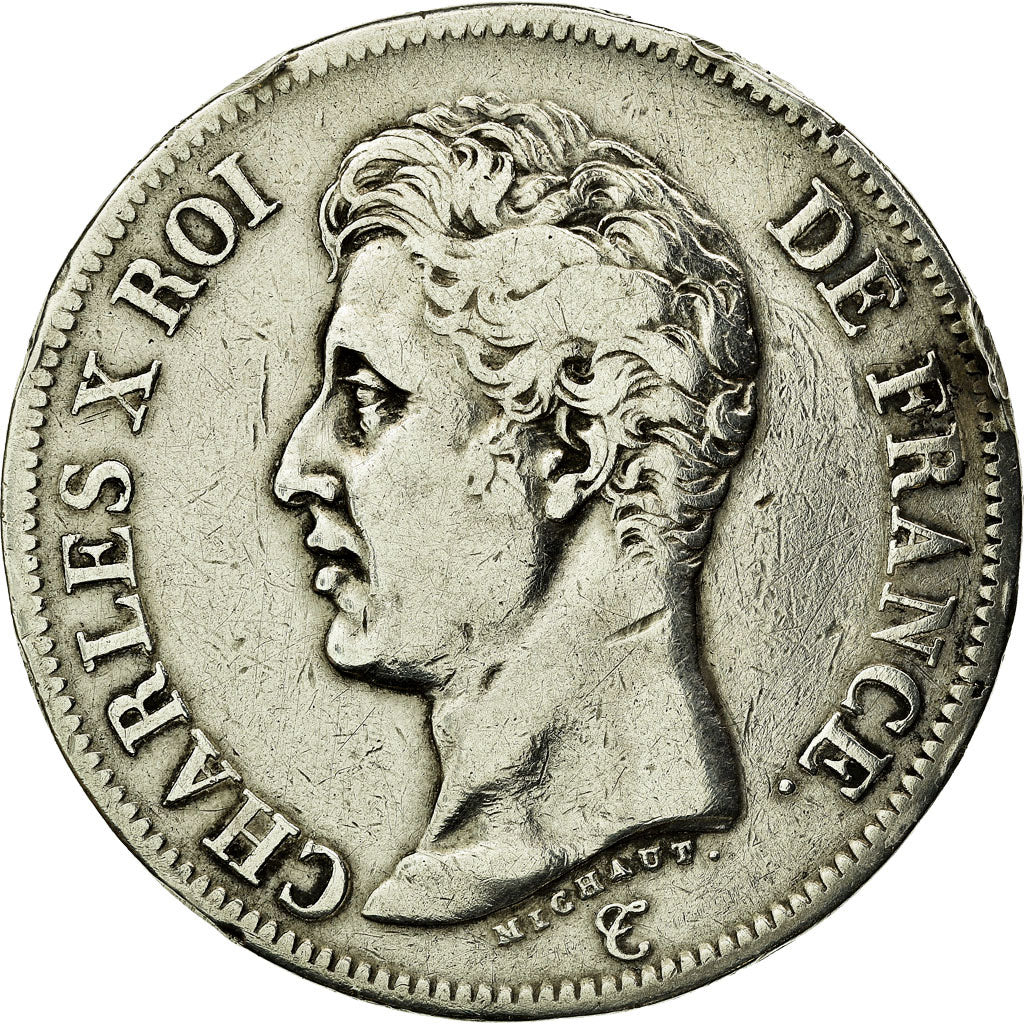 Coin, France, Charles X, 5 Francs, 1826, Rouen, EF(40-45), Silver, KM:720.2