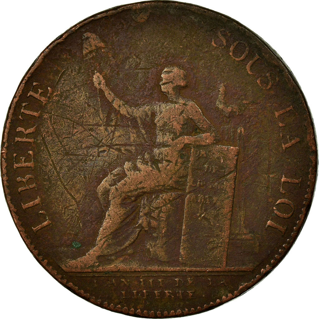 Coin, France, 2 Sols, 1791, Birmingham, Monneron, VF(20-25), Bronze, KM:Tn23