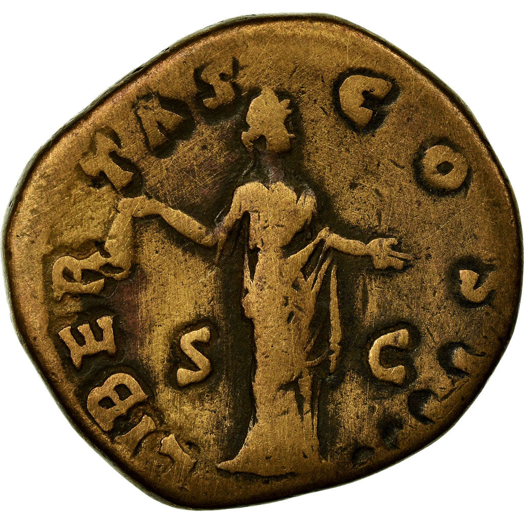 Coin, Antoninus Pius, Sestertius, 153-154, Rome, VF(20-25), Bronze, RIC:916a