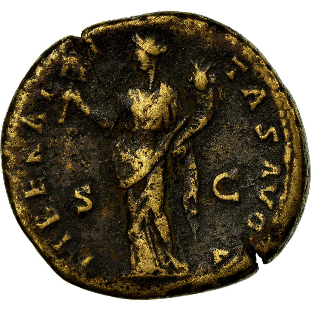 Coin, Antoninus Pius, Sestertius, 147-148, Rome, VF(30-35), Bronze, RIC:776