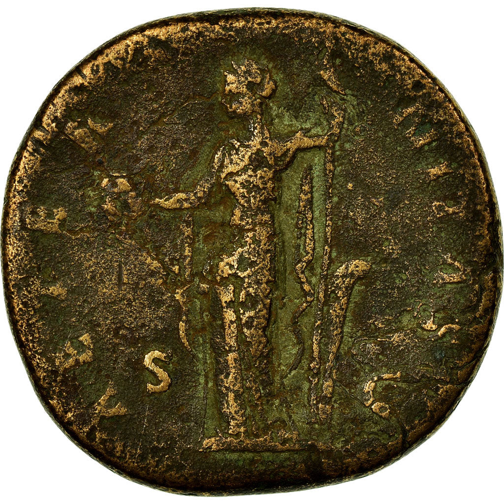 Moneta, Diva Faustina I, Sesterzio, After 141 AD, Rome, MB, Bronzo, RIC:1107