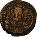 Monnaie, Justinien I, Follis, 541-542, Constantinople, TB+, Bronze, Sear:163